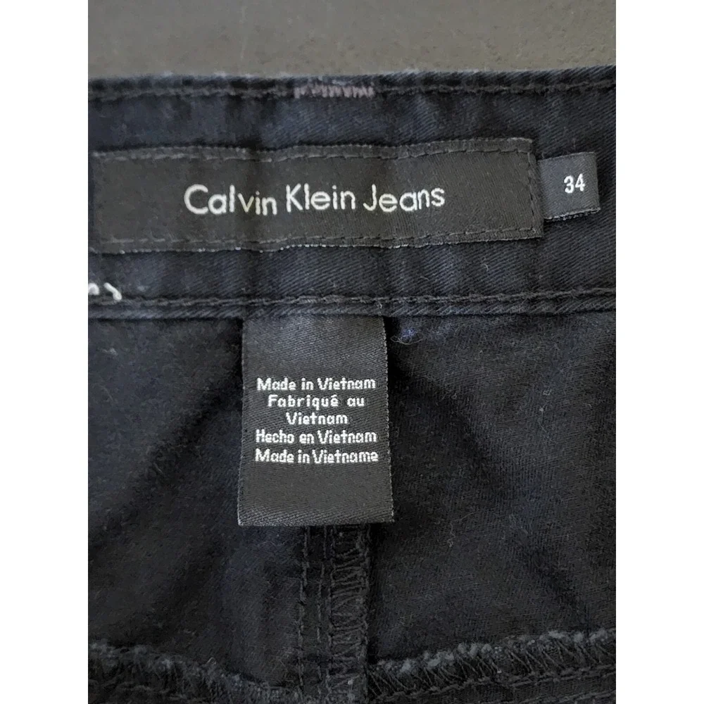 Calvin Klein Jeans Mens Size 34x30‎ Chino Straight Low Rise Black Pants